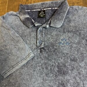Birds of Condor Triple Eagle Marble Wash Blue Golf Polo Shirt Men's Size 2XL